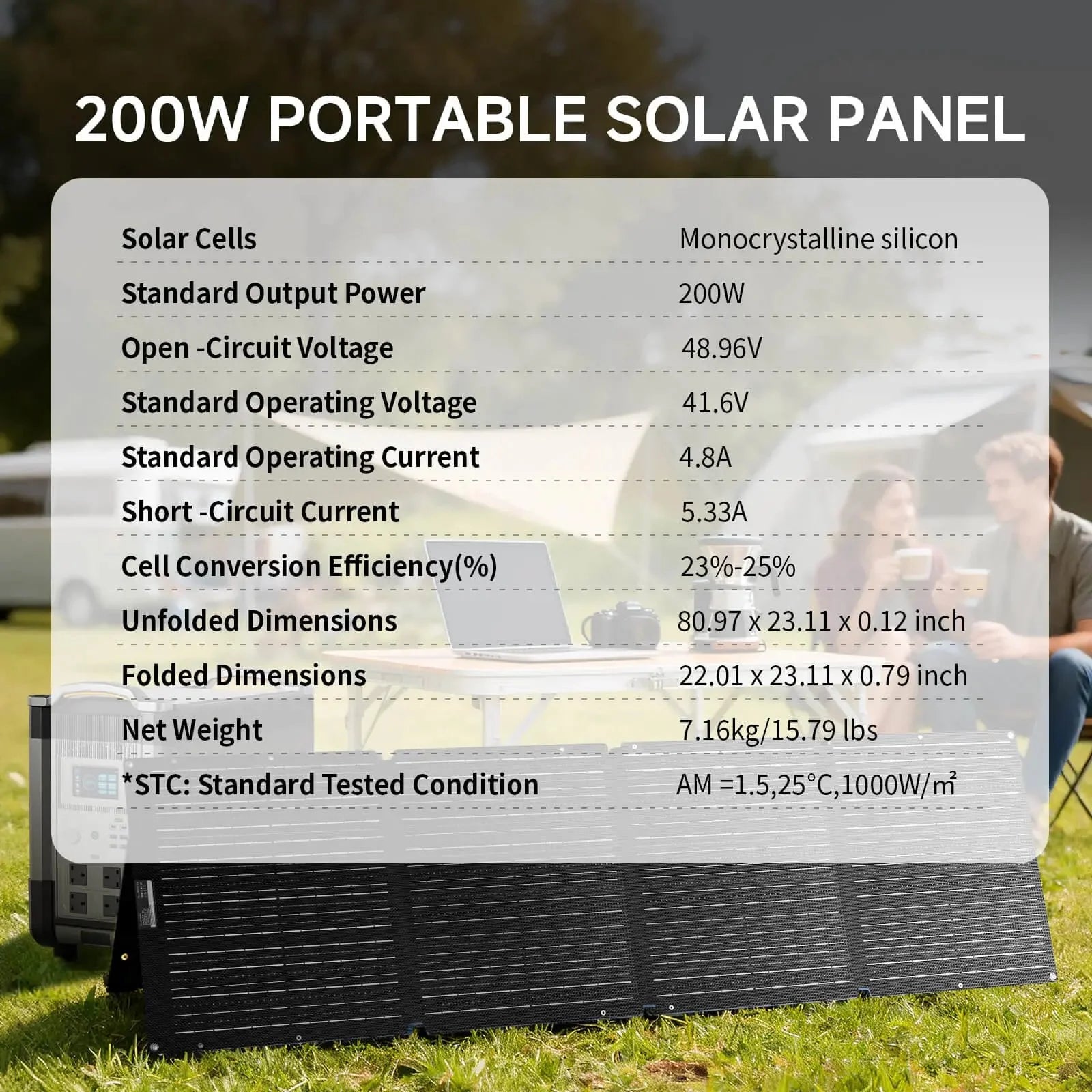 ALLPOWERS 200W Faltbares Solarpanel SOLAX-SE200