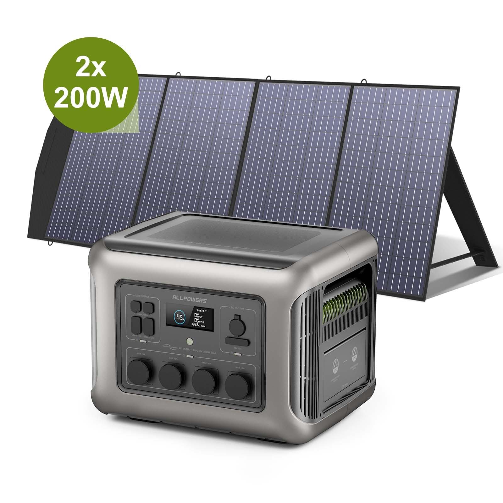 ALLPOWERS Solargenerator-Kit 2500W (R2500 + SP033 200W Solarpanel)
