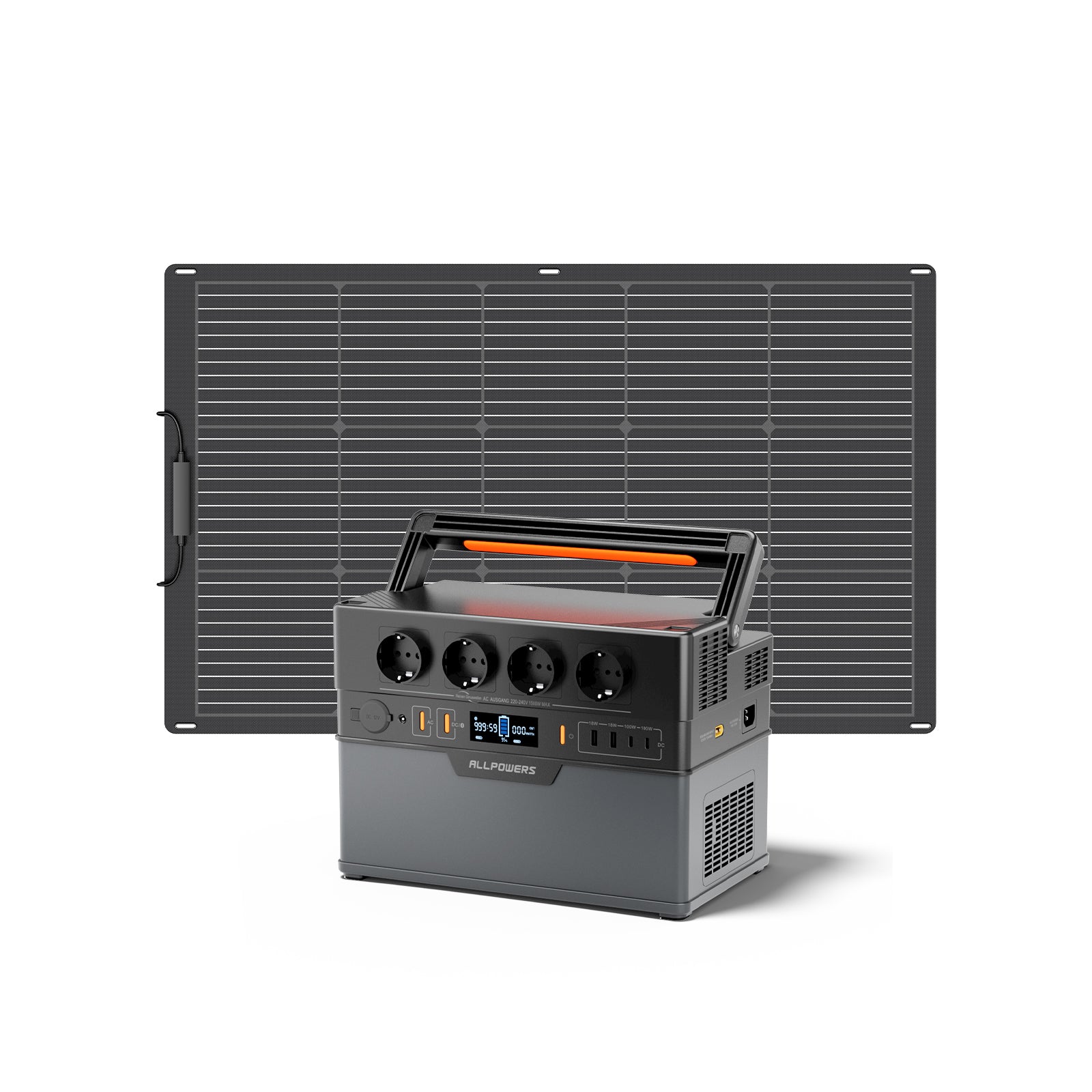 ALLPOWERS Solargenerator-Kit 1500W (S1500 Plus+ SF100 100W Solarpanel)