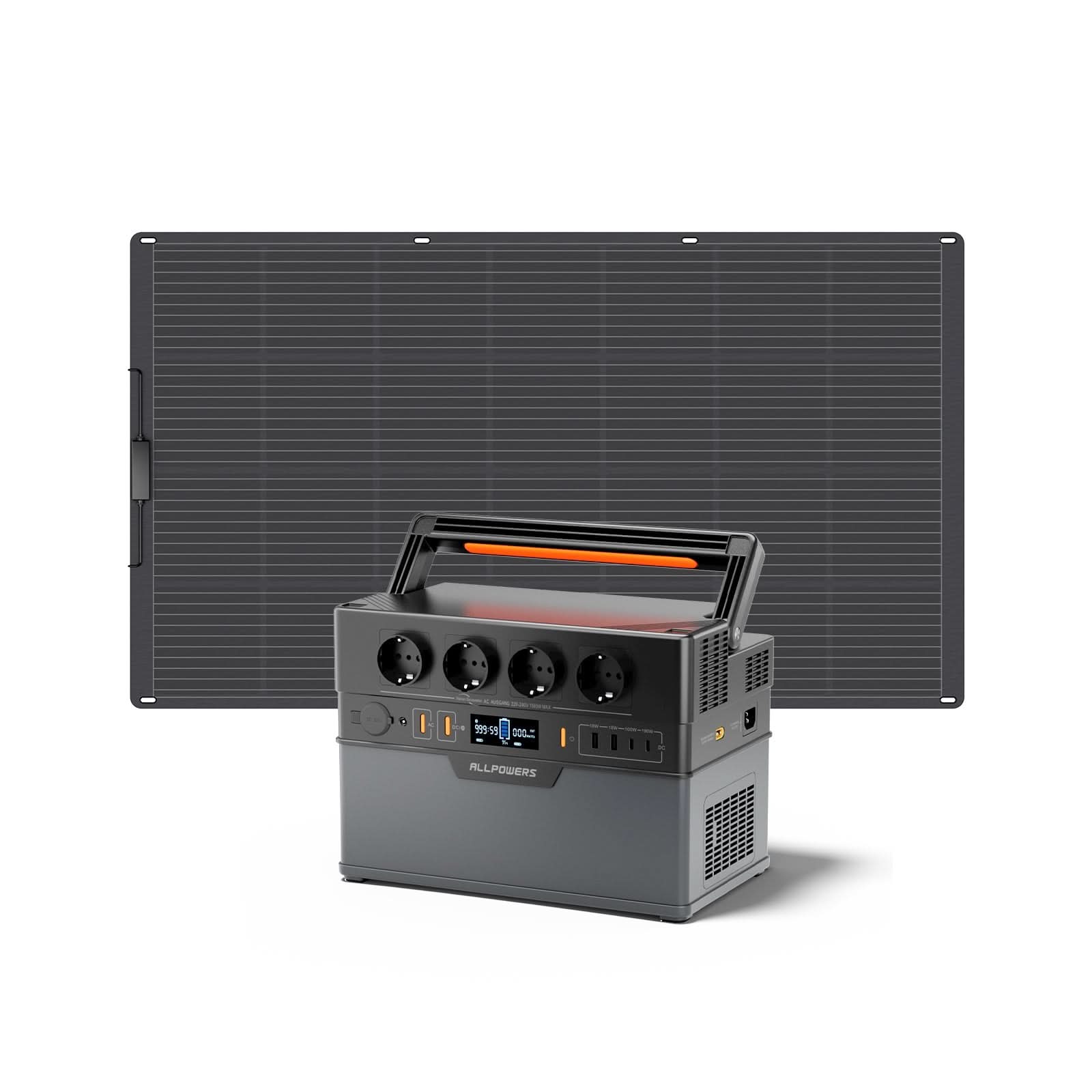 ALLPOWERS Solargenerator-Kit 1500W (S1500 Plus + SF200 200W Solarpanel)
