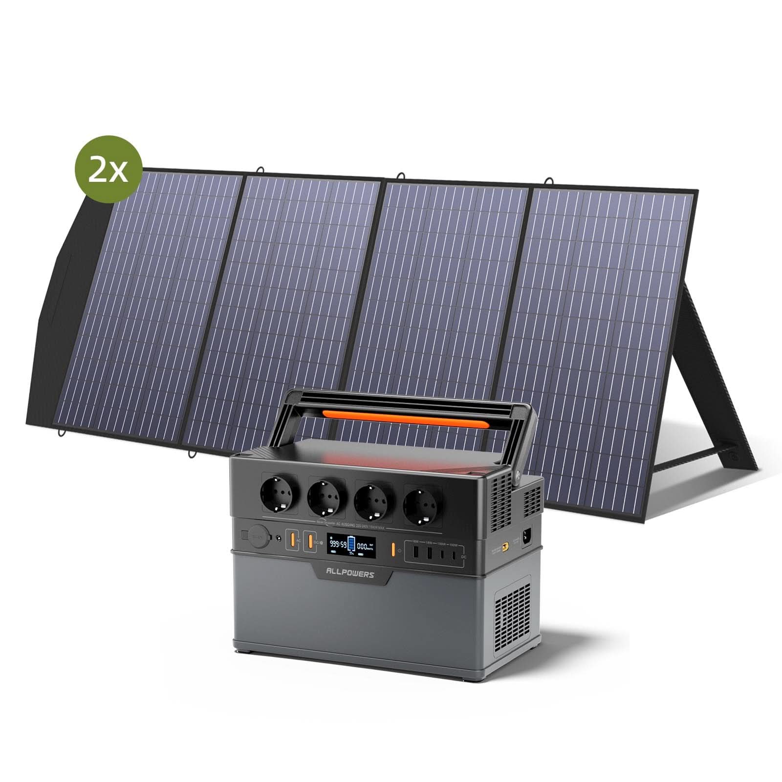 ALLPOWERS Solargenerator-Kit 1500W (S1500 Plus + SP033 200W Solarpanel)