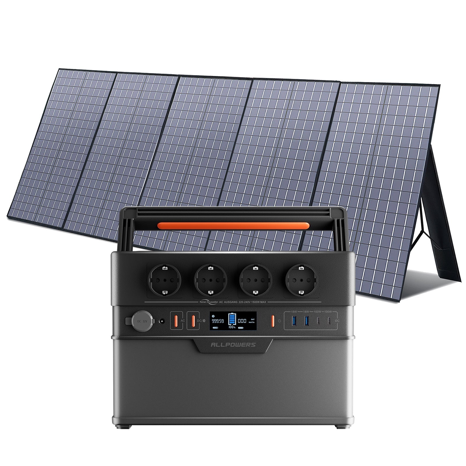 allpowers s1500 1500w power station with 400w foldable solar panel